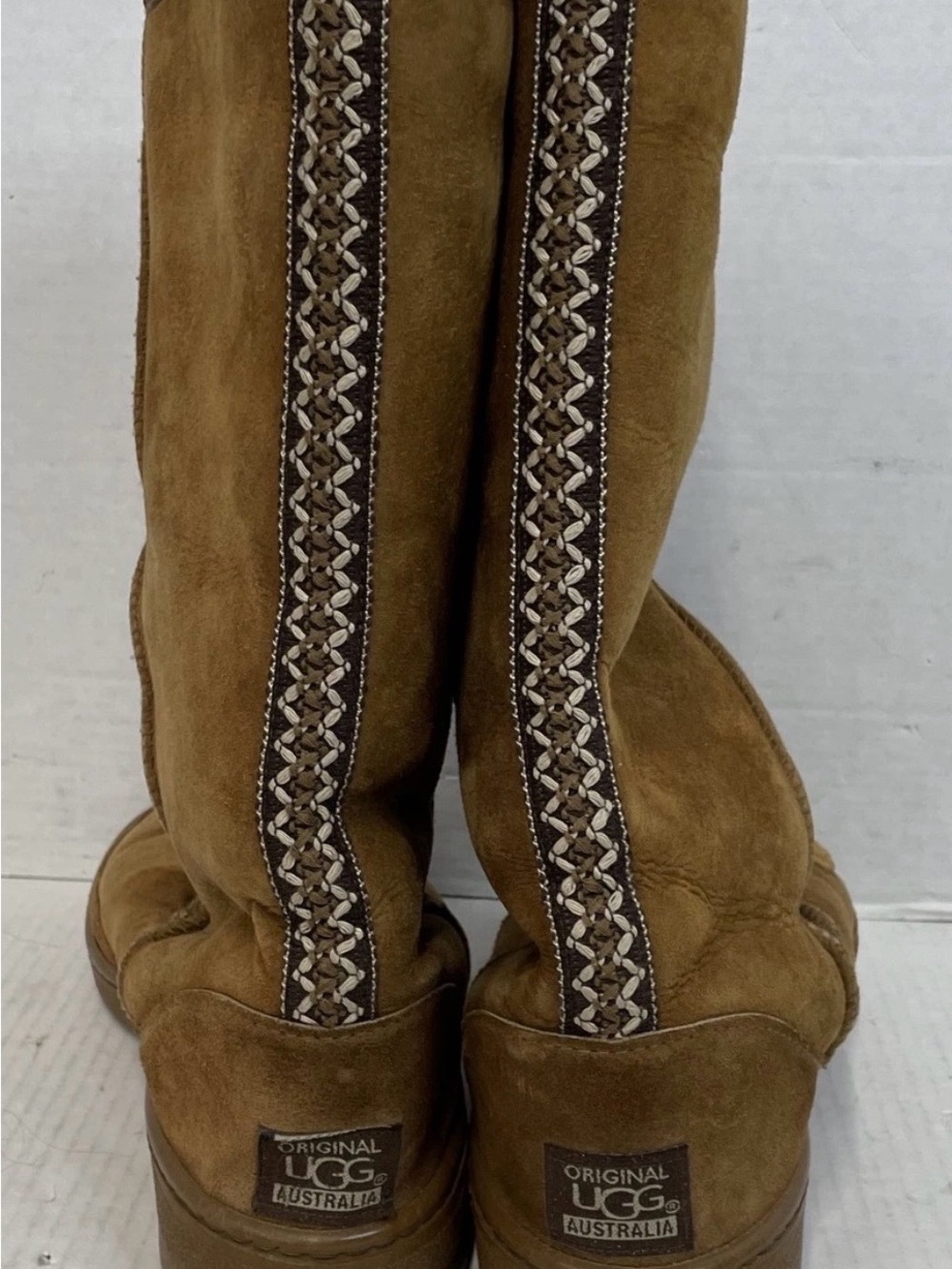 UGG Austrailia Original Tall Chestnut Suede Pull-On Boots #4023 - Picture 4 of 7